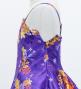 Kids Japan Fabric Long Dress with Chrysanthemum & Plum Blossom & Cherry Blossom Print / Shantung / Purple / JWp003pu