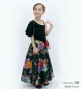 Kids Japan Fabric One Shoulder Frill Sleeve Long Dress / Black / JWp004bk