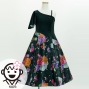 Kids Japan Fabric One Shoulder Frill Sleeve Long Dress / Black / JWp004bk