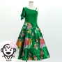 Kids Japan Fabric One Shoulder Frill Sleeve Long Dress / Green / JWp004gr