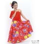 Kids Japan Fabric One Shoulder Frill Sleeve Long Dress / Red / JWp004rd