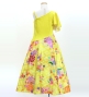 Kids Japan Fabric One Shoulder Frill Sleeve Long Dress / Yellow / JWp004ye