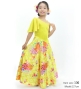 Kids Japan Fabric One Shoulder Frill Sleeve Long Dress / Yellow / JWp004ye