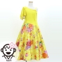 Kids Japan Fabric One Shoulder Frill Sleeve Long Dress / Yellow / JWp004ye