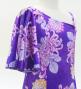 Kids Japan Fabric One Shoulder Frill Sleeve Long Dress with Chrysanthemum Print / Purple / JWp005pu