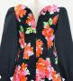 Kids Japan Fabric Long Sleeve Dress with Peony Print / Black / JWp007bk