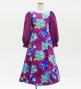 Kids Japan Fabric Long Sleeve Dress with Peony Print / Purple / JWp007pu