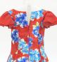 Kids Japan Fabric Long Dress with Peony Print / Red / JWp008rd
