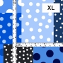 Flamenco Fabric / Dots & Patchwork Style / JKF-195-BL