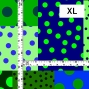 Flamenco Fabric / Dots & Patchwork Style / JKF-195-GRBL