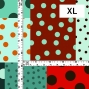 Flamenco Fabric / Dots & Patchwork Style / JKF-195-ORTBL