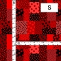 Flamenco Fabric / Dots & Patchwork Style / JKF-195-RDBK