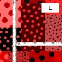 Flamenco Fabric / Dots & Patchwork Style / JKF-195-RDBK