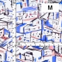 Flamenco Fabric / Townscape Pattern / JKF-197-BL