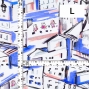 Flamenco Fabric / Townscape Pattern / JKF-197-BL