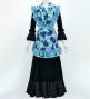 Flamenco Apron and Shawl Set / Roses & Dots / Light Blue / JPA-12