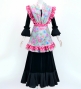 Flamenco Apron and Shawl Set / Floral / Light Blue&Pink / JPA-14