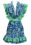 Flamenco Apron and Shawl Set / Paisley / Blue / JPA-15
