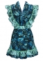 Flamenco Apron and Shawl Set / Roses / Blue / JPA-18