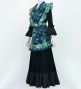 Flamenco Apron and Shawl Set / Roses / Blue / JPA-18