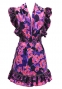 Flamenco Apron and Shawl Set / Roses / Pink&Purple / JPA-19