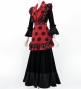 Flamenco Apron and Shawl Set / Polka Dots / Red&Black / JPA-1