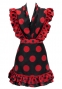 Flamenco Apron and Shawl Set / Polka Dots / Black&Red / JPA-2