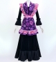 Flamenco Apron and Shawl Set / Roses / Purple / JPA-24