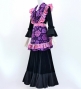 Flamenco Apron and Shawl Set / Roses / Purple / JPA-24