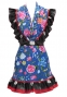 Flamenco Apron and Shawl Set / Floral / Blue / JPA-29
