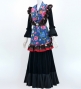 Flamenco Apron and Shawl Set / Floral / Blue / JPA-29