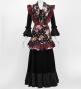 Flamenco Apron and Shawl Set / Roses & Carnations / Black / JPA-30