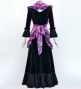 Flamenco Apron and Shawl Set / Modern Fowers / Navy & Pink / JPA-32