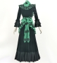 Flamenco Apron and Shawl Set / Polka Dots / Turquoise Blue & Black / JPA-34