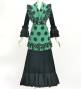 Flamenco Apron and Shawl Set / Polka Dots / Turquoise Blue & Black / JPA-34