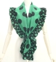 Flamenco Apron and Shawl Set / Polka Dots / Turquoise Blue & Black / JPA-34