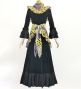 Flamenco Apron and Shawl Set / Dots & Patchwork Style / Yellow & Purple / JPA-35