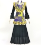 Flamenco Apron and Shawl Set / Dots & Patchwork Style / Yellow & Purple / JPA-35