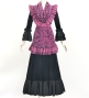 Flamenco Apron and Shawl Set / Ditsy floral / Pink & Black / JPA-36