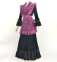 Flamenco Apron and Shawl Set / Ditsy floral / Pink & Black / JPA-36