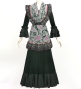 Flamenco Apron and Shawl Set / Paisley / Black / JPA-37