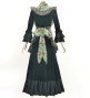 Flamenco Apron and Shawl Set / Paisley / Brown & Turquoise Blue / JPA-38