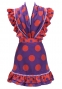 Flamenco Apron and Shawl Set / Polka Dots / Purple&Orange / JPA-5