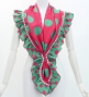 Flamenco Apron and Shawl Set / Polka Dots / Pink&Turquoise Blue / JPA-6