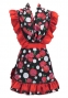 Flamenco Apron and Shawl Set / Roses & Dots / Black&Red / JPA-7