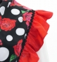 Flamenco Apron and Shawl Set / Roses & Dots / Black&Red / JPA-7