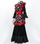 Flamenco Apron and Shawl Set / Roses & Dots / Black&Red / JPA-7