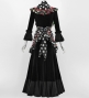 Flamenco Apron and Shawl Set / Polka Dots / Black / JPA-8