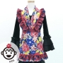 Kids Flamenco Apron and Shawl Set / Roses / Blue / JPAp-14