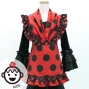 Kids Flamenco Apron and Shawl Set / Polka Dots / Red & Black / JPAp-1